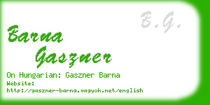 barna gaszner business card